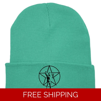 Le Studio Winter Hat tuque Star Man Black Front Logo